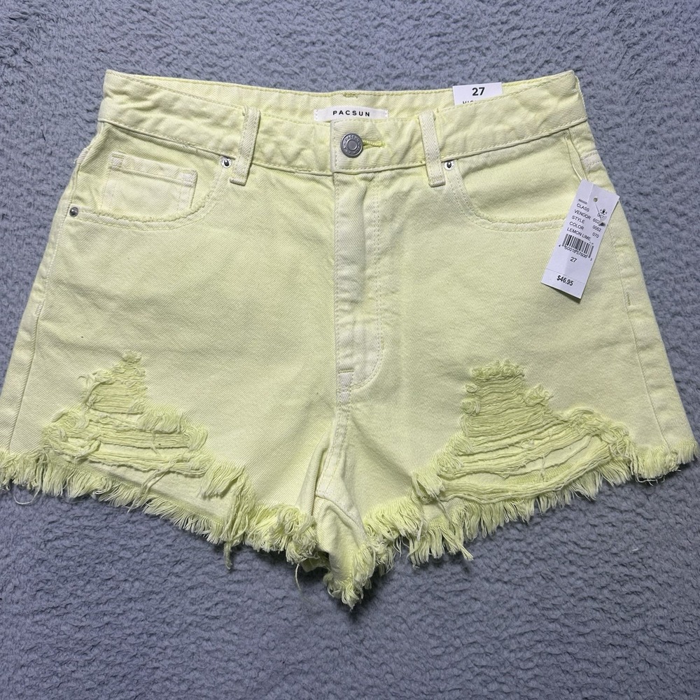 PacSun High Rise Festival Shorts Women 27 Blue Streetwear Festival Boho Y2K 90's